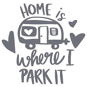 Наклейка на стіну GRAZDesign Sayings Home is Where I Park It 41 x 40 см Сірий synthetic.ua - Фото 1