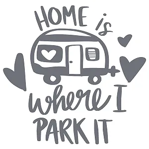 Наклейка на стіну GRAZDesign Sayings Home is Where I Park It 41 x 40 см Сірий synthetic.ua - Фото 1
