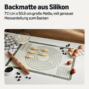 Килимок для випікання Amazon Basics силіконовий антипригарний з розміткою 50.8 x 71.1 см synthetic.ua - Фото 1