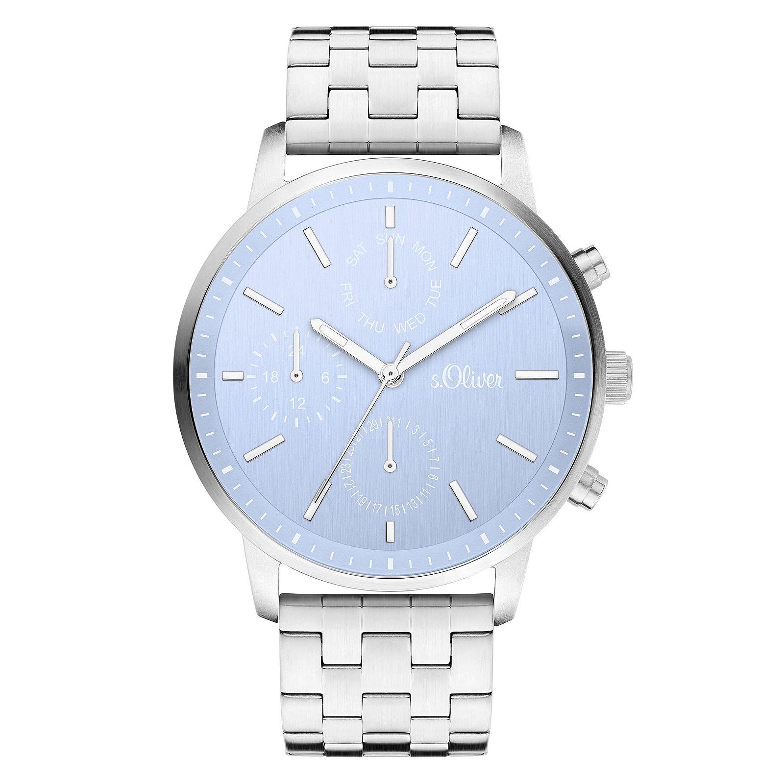Жіночий годинник s.Oliver, аналоговий кварцовий, нержавіюча сталь, срібно-синій, фото №1