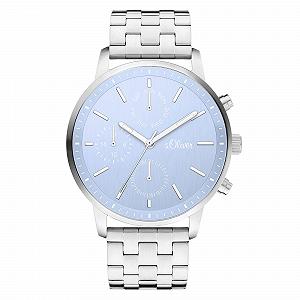 Жіночий годинник s.Oliver, аналоговий кварцовий, нержавіюча сталь, срібно-синій - Фото 1