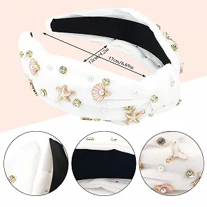 Обруч для волос в морском стиле с узлом, ракушками, морской звездой и жемчугом для женщин. synthetic.ua - Фото 1