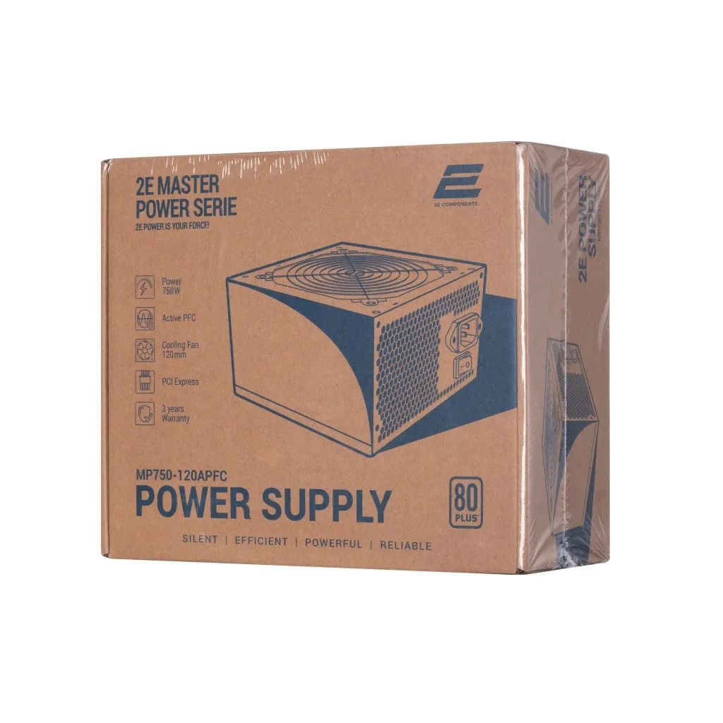 Блок питания 2E MASTER POWER (750W), >80, 80+ White, 120mm, 1xMB 24pin(20+4), 1xCPU 8pin(4+4), 3xMolex, 5xSATA, (2E-MP750-120APFC), фото №11