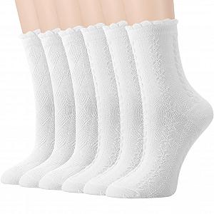 Носки с оборками Белый Черный Женские 35-40 Хлопковые однотонные балетные носки - Фото 1