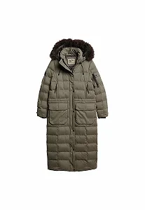 Жіноча парка Superdry Mf з капюшоном зі штучного хутра A4, утеплена - Фото 1