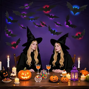 Настінна наклейка Halloween 3D Bat LED Lights 36 шт. - Фото 1