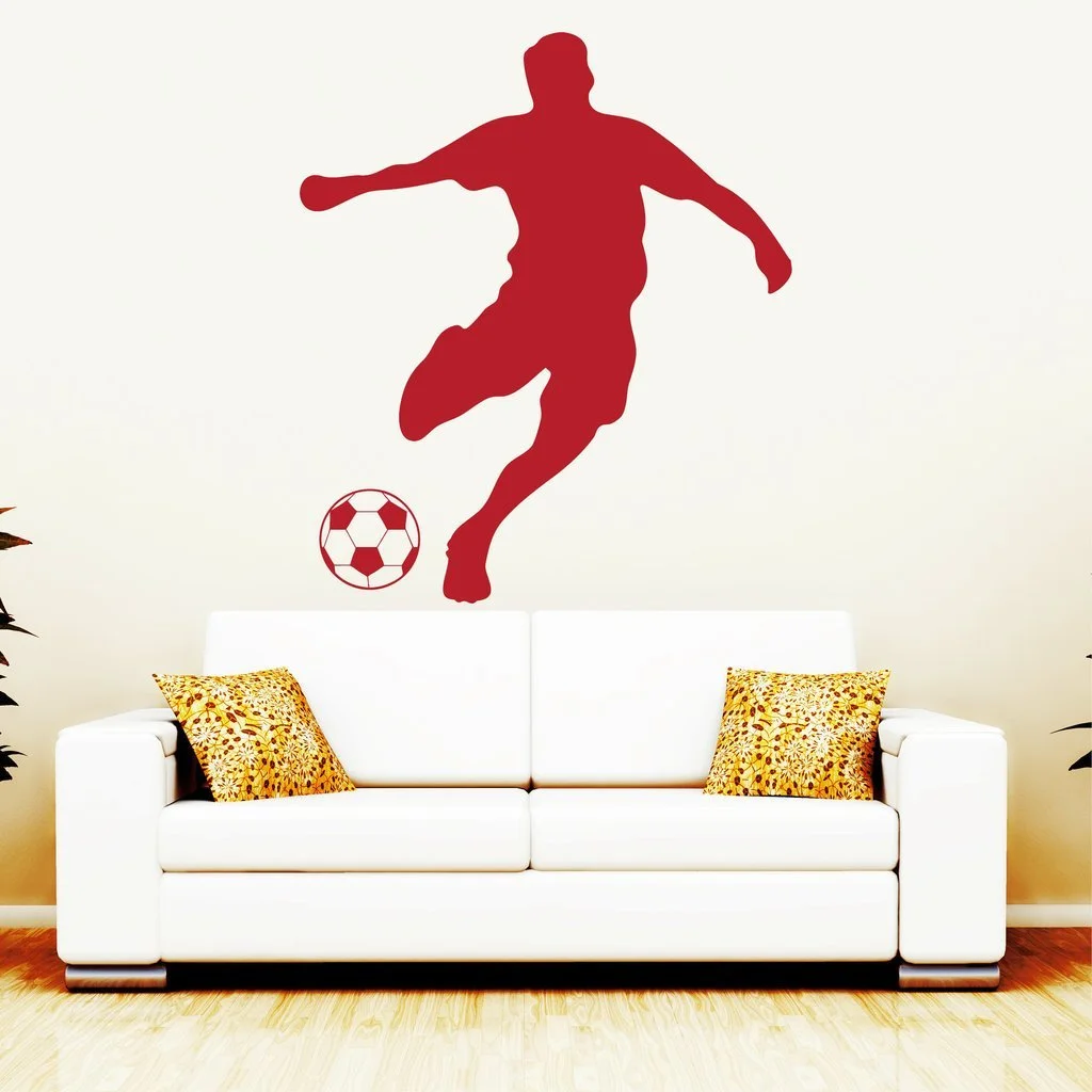 Наклейка на стену Футболист 115 x 133 см Black, фото №4