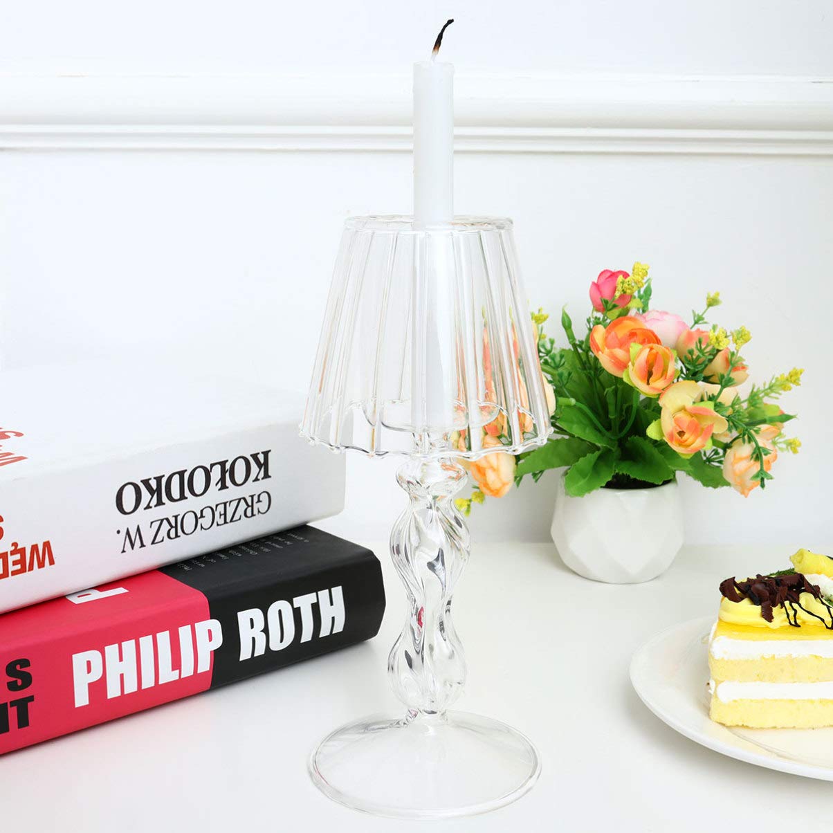 Подсвечник BESPORTBLE Tea Light Glass Desk Lamp Shaped Hurricane Decoration, фото №7
