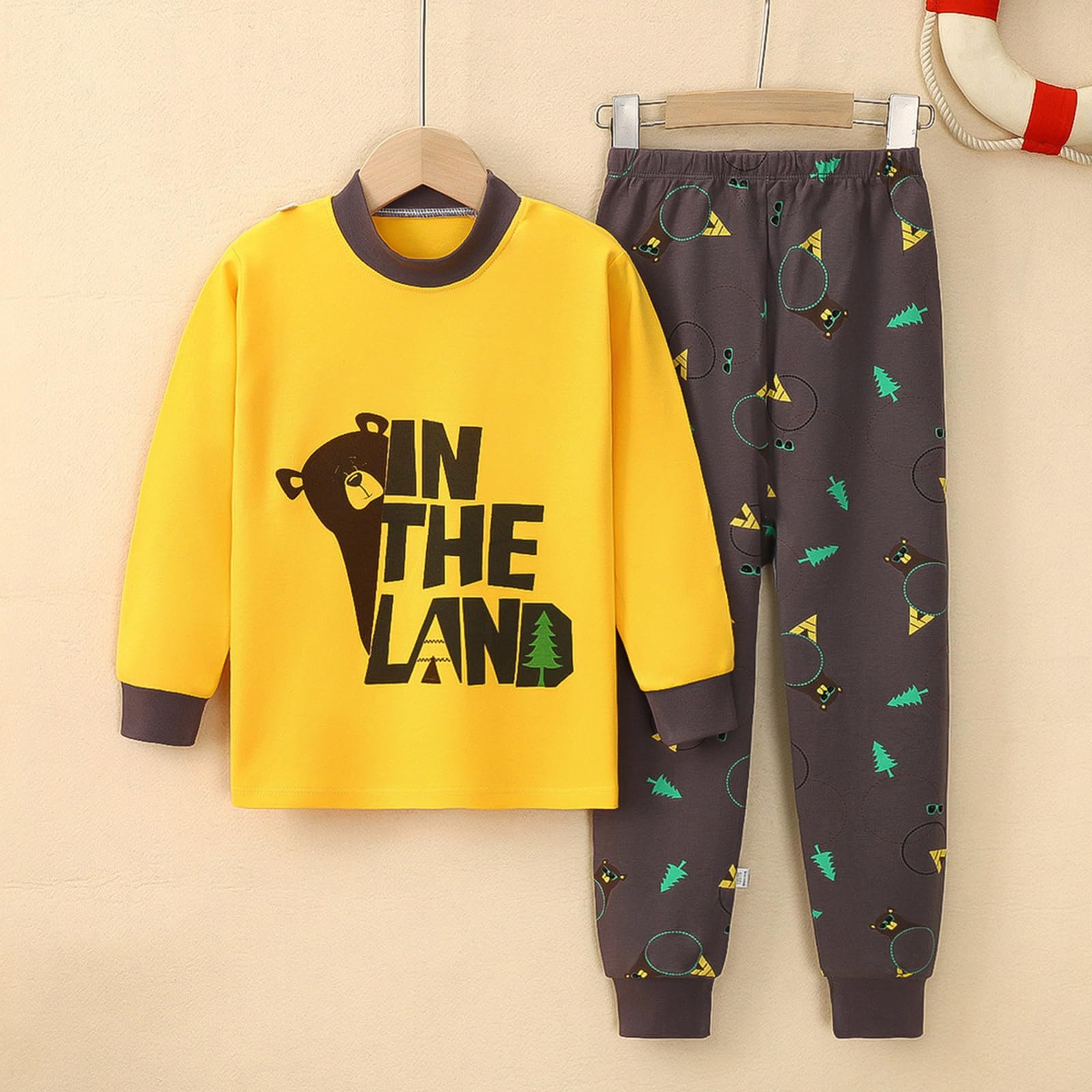 Комплект піжами для малюків (топ з довгими рукавами та штани), одяг для сну, дитячий халат, фото №2