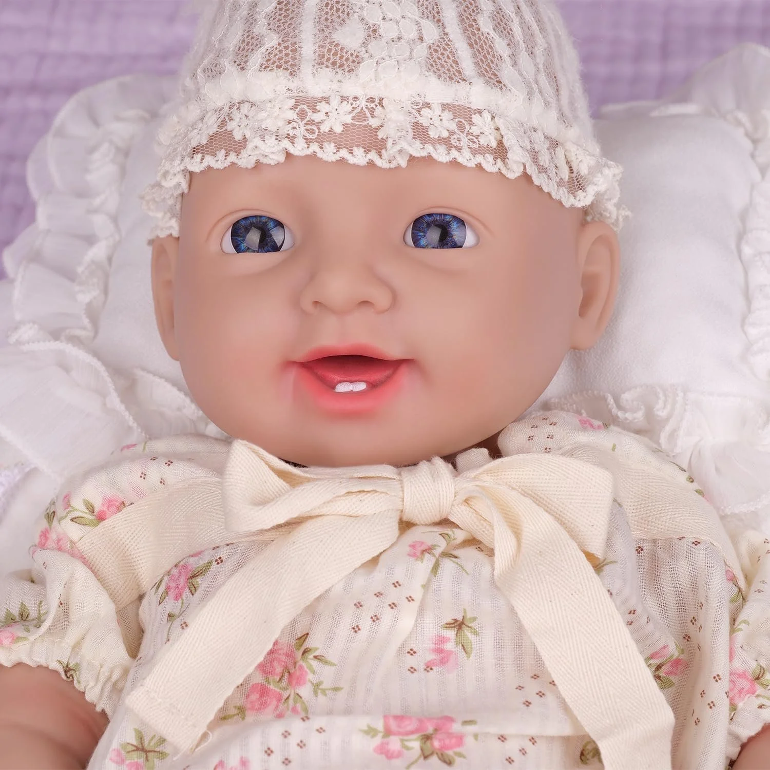 Кукла IVITA реалистичный новорождённый ребёнок ручная работа выразительные синие глаза, фото №2