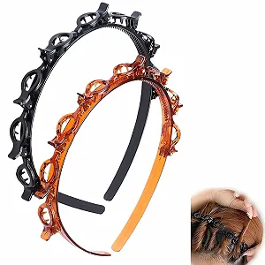 Обруч с клипсами (2 шт.) Черный, Коричневый - Фото 1