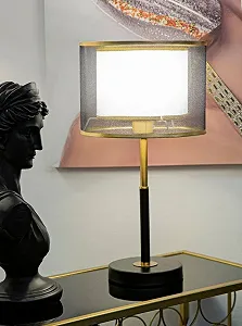 Настільна лампа Bernezzo 25 x 25 x 48 см чорна з золотистим - Фото 1