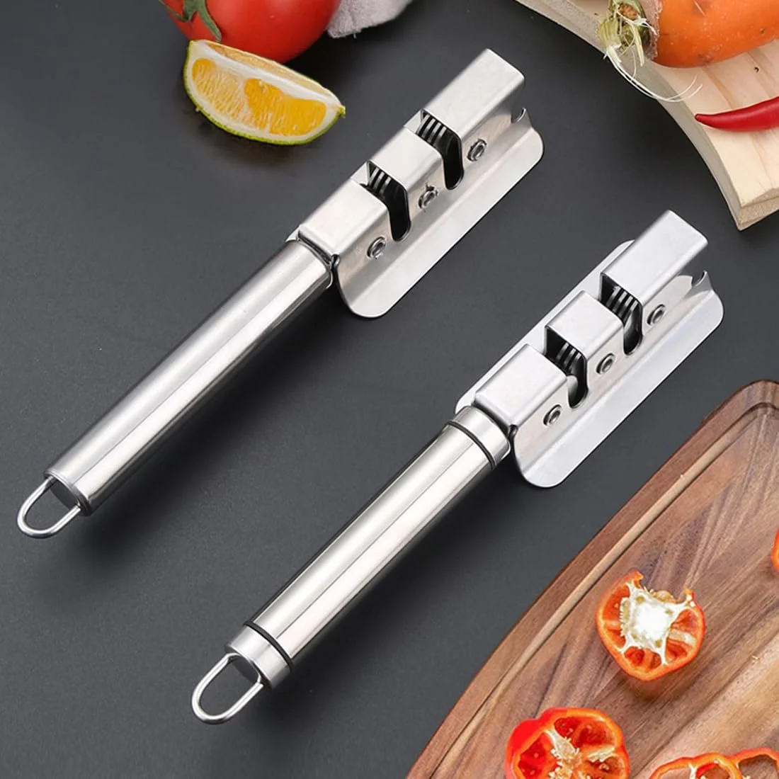 Точилка для ножів ручна триступенева регульований кут заточування Срібляста, фото №6 Точилка для ножів ручна триступенева регульований кут заточування Срібляста, фото №6