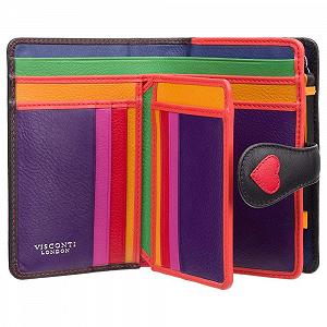 Кошелек Bi-Foldable Visconti Soft RFID Protection Hearts - Crush, разноцветный, черный, разноцветный, M, Classic - Фото 1