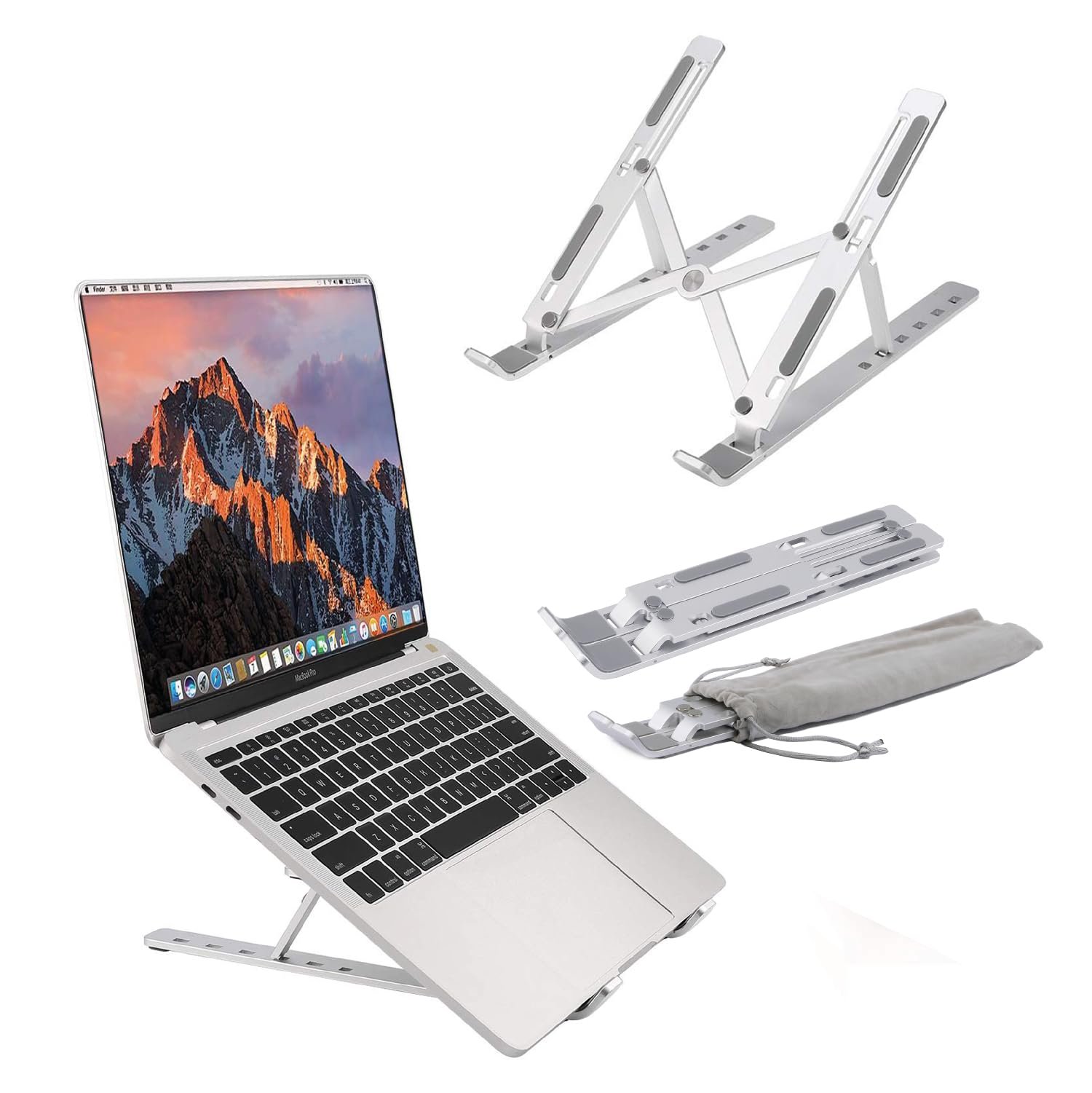 Подставка для ПК Портативная OVERMUST Алюминиевый сплав Серебристый, фото №1 Подставка для ПК Портативная OVERMUST Алюминиевый сплав Серебристый, фото №1