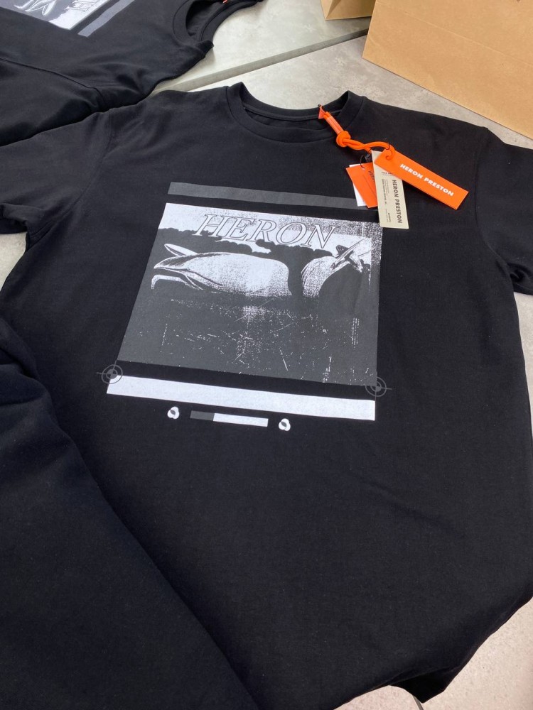 Футболка Heron Preston с брендовым принтом черного цвета f576, фото №4 Футболка Heron Preston с брендовым принтом черного цвета f576, фото №4