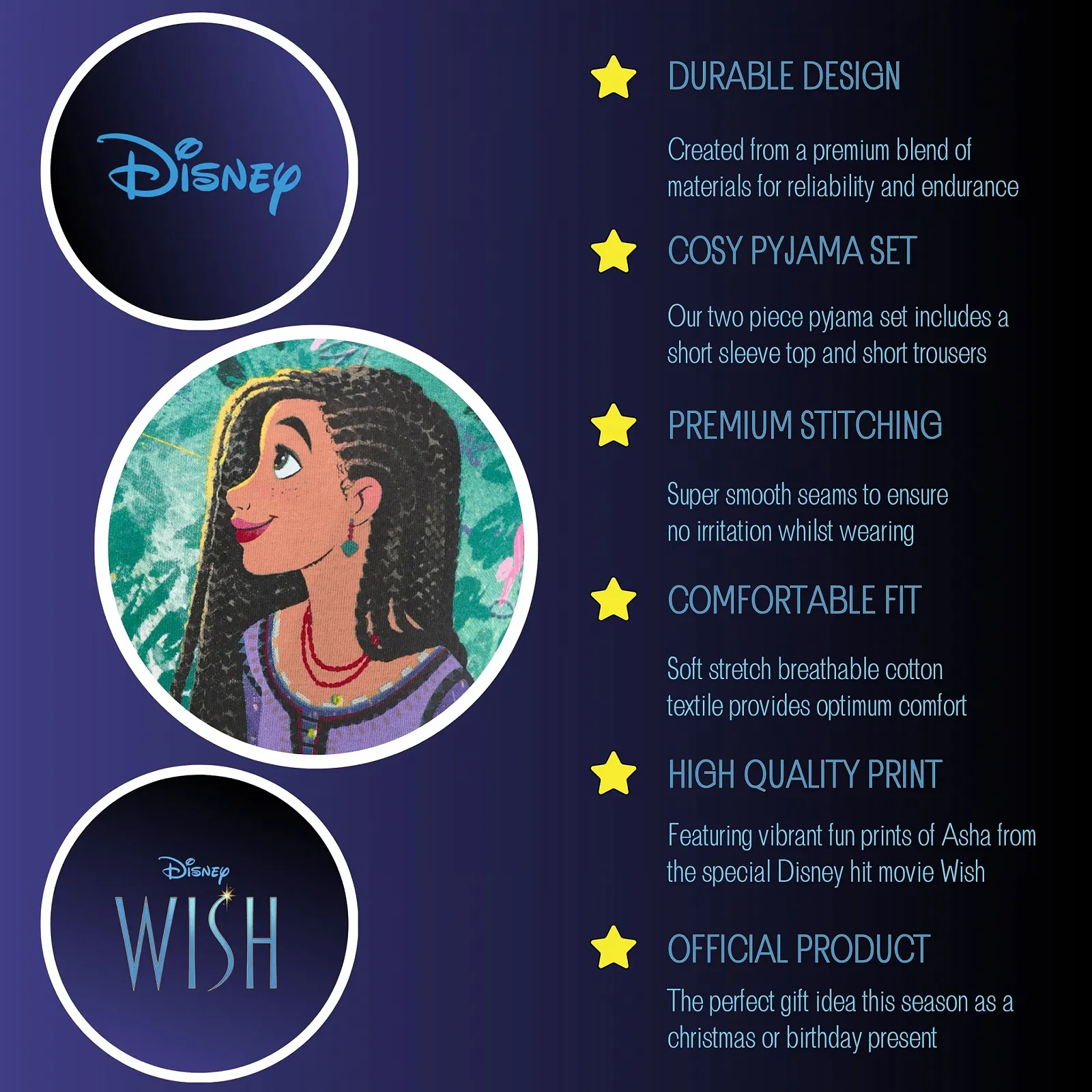 Піжама Disney Wish Комплект для дівчат з 2 предметів Дизайн Wish Піжама Asha, фото №5 Піжама Disney Wish Комплект для дівчат з 2 предметів Дизайн Wish Піжама Asha, фото №5