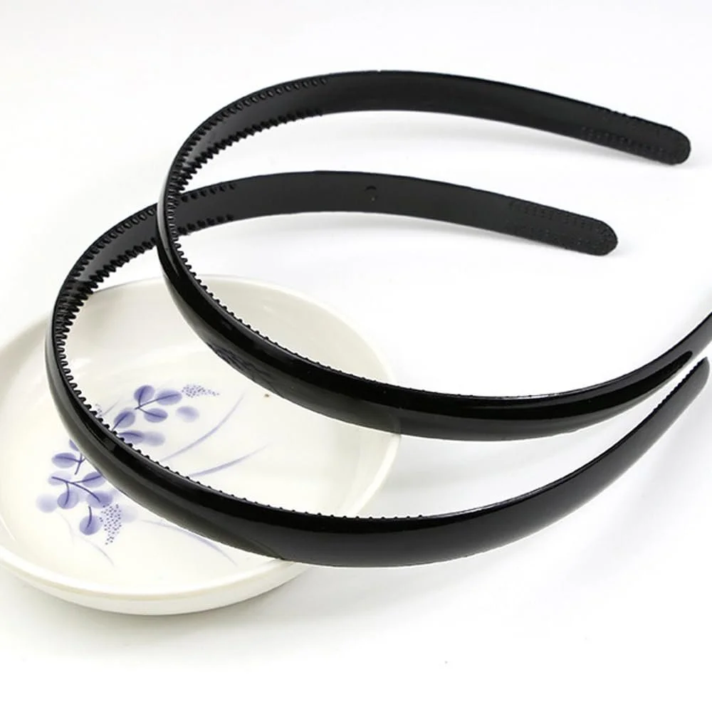 Обруч для волосся пластиковий чорний, 6 штук, фото №4