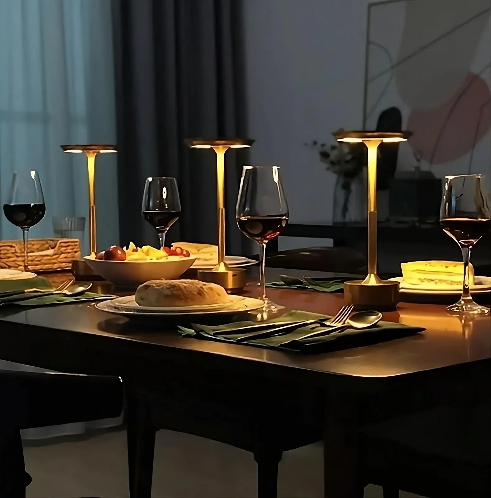 Настільна лампа EPIC LED акумуляторна сенсорна золота, фото №7