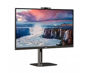 Монітор TFT 27" AOC Q27V5CW/BK, QHD IPS sRGB 126%, 75Гц, 1 мс HDMI DP USB-C USB-hub HAS Pivot webcam колонки чорний synthetic.ua - Фото 1