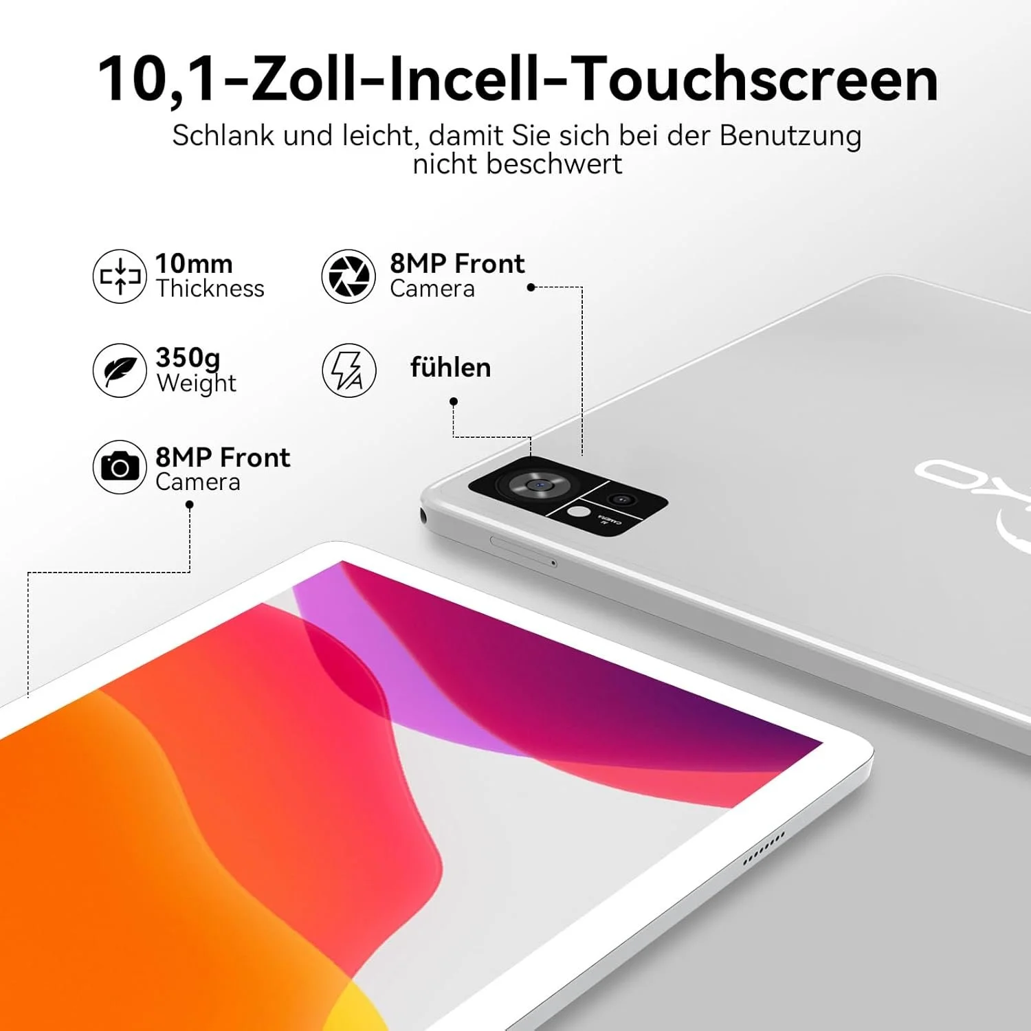 Планшет 10" Full HD ZONKO D106 (8+6)/128ГБ 4G 2-SIM 8 ядер Android 14 8000mAh Серый, фото №2 Планшет 10" Full HD ZONKO D106 (8+6)/128ГБ 4G 2-SIM 8 ядер Android 14 8000mAh Серый, фото №2
