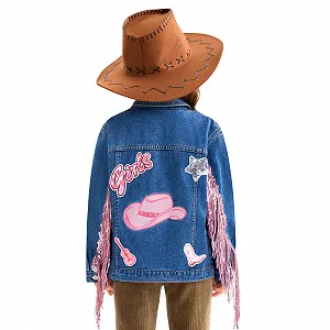 Джинсовая куртка Miipat для девочек, модная с блестками, детская джинсовая куртка для девочек от 18 месяцев до 11 лет - Фото 1