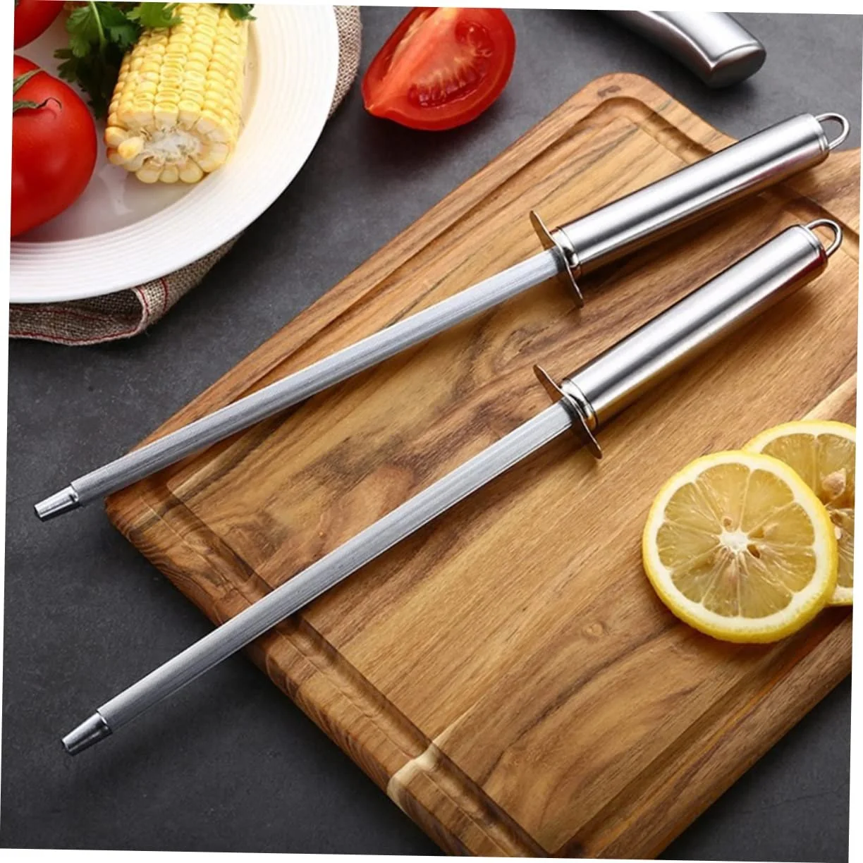 Точильный стержень для ножей Mobestech многоцелевой из нержавеющей стали и ПП 2 шт., фото №3