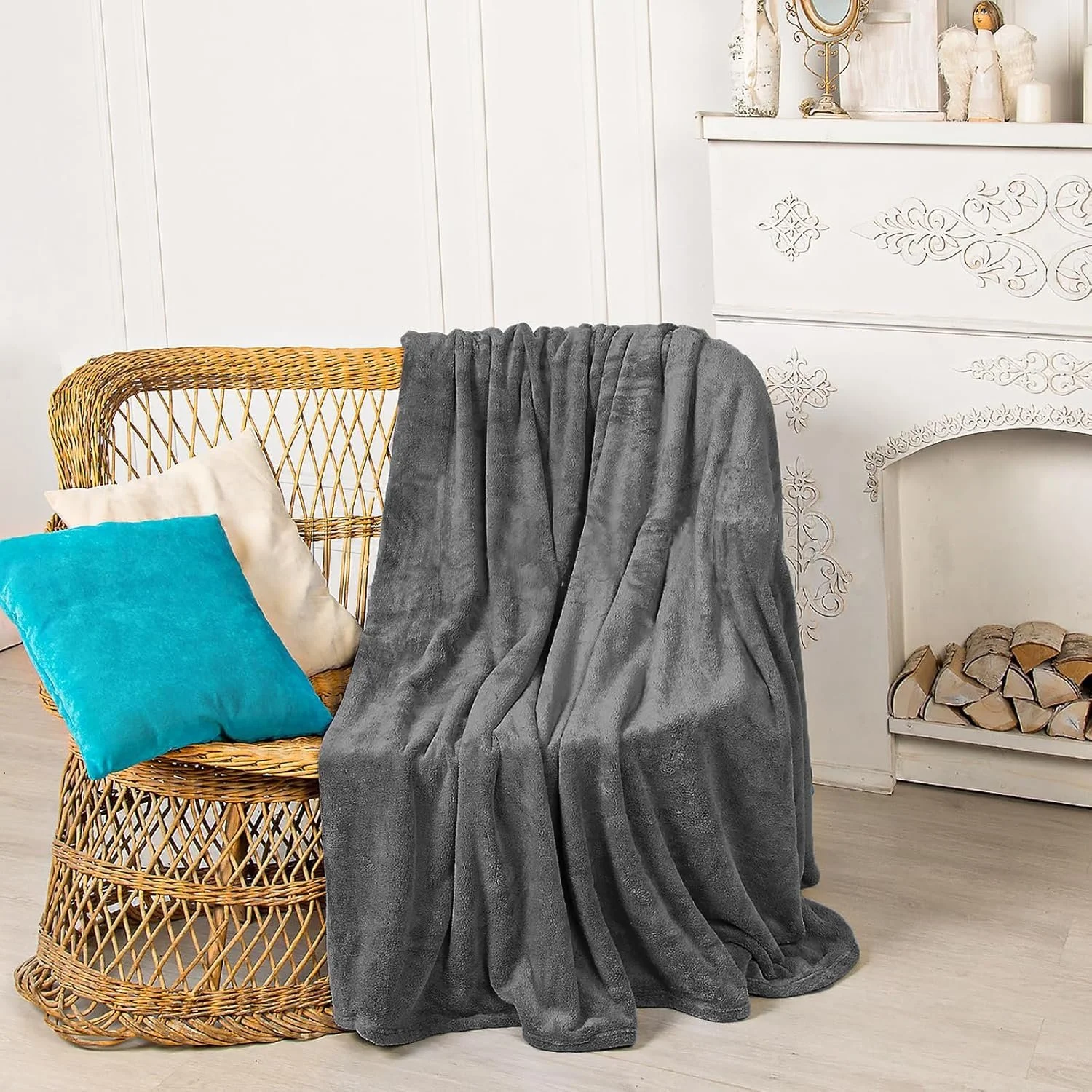 Покрывало Hengsong Мягкое 220 x 240 Серый, фото №4