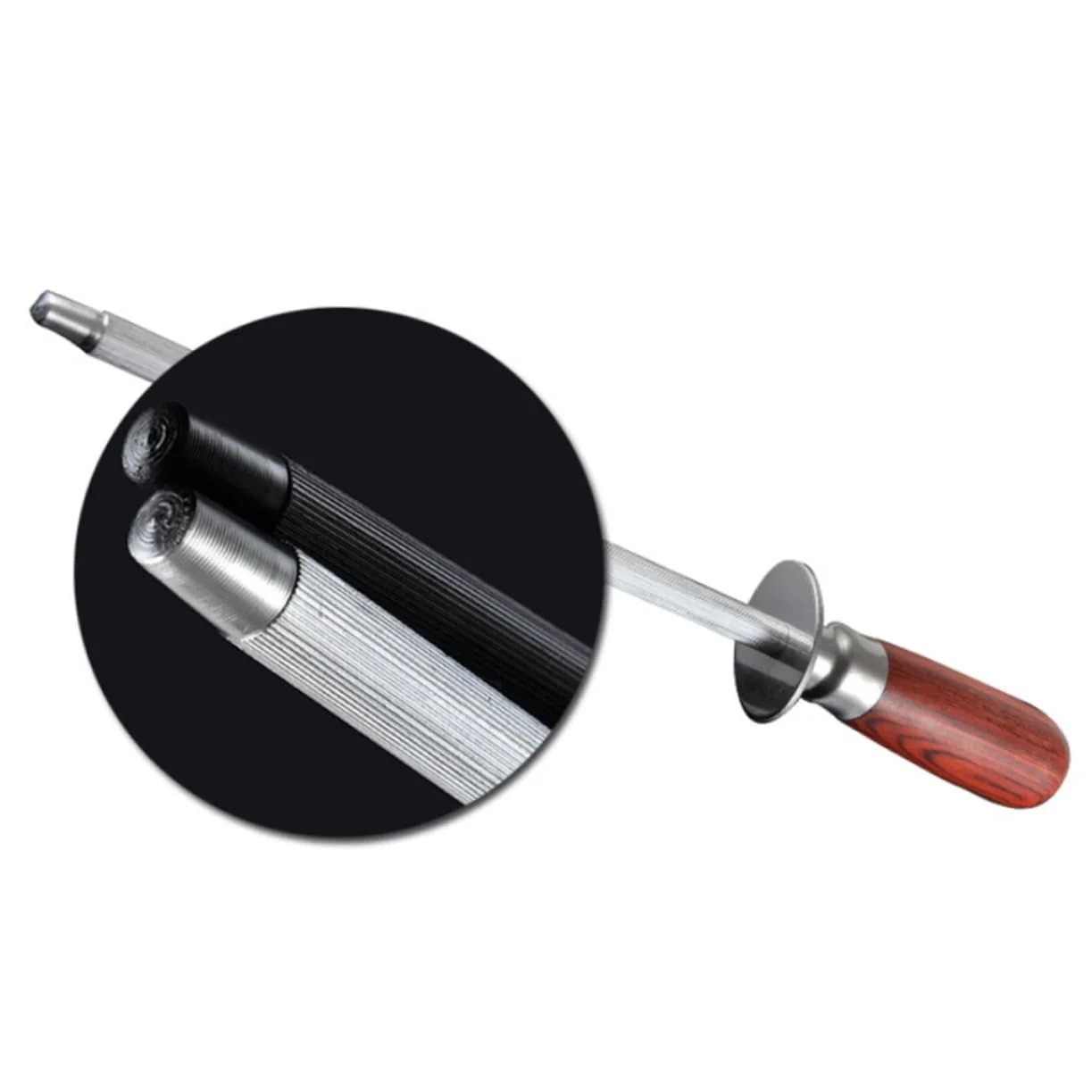 Точило для кухонних ножів ABOOFAN Професійна з дерев'яною ручкою Коричневий Сріблястий, фото №5