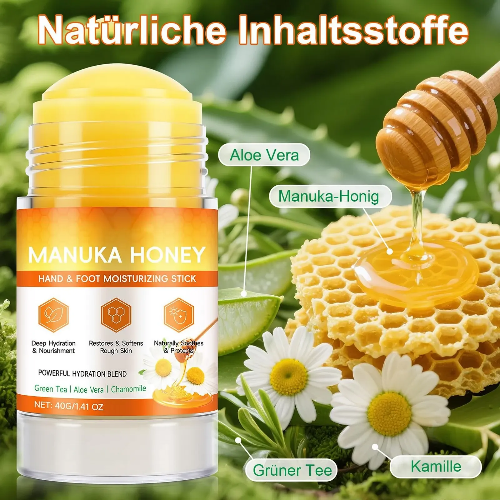Крем для ног Honey Foot Cream Manuka от мозолей и трещин в форме стика 2 шт., фото №6