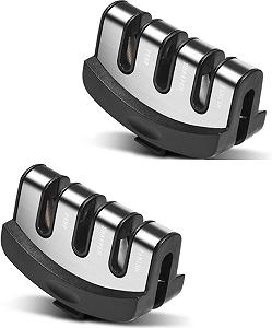 Сменная головка для точилки ножей 3-ступенчатая 2 шт. алмазная керамическая вольфрамовая сталь 1 см x 6 см x 1 см - Фото 1