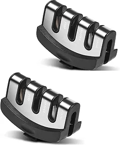 Змінна головка для точилки ножів 3-ступінчаста 2 шт. алмазна керамічна вольфрамова сталь 1 см x 6 см x 1 см - Фото 1