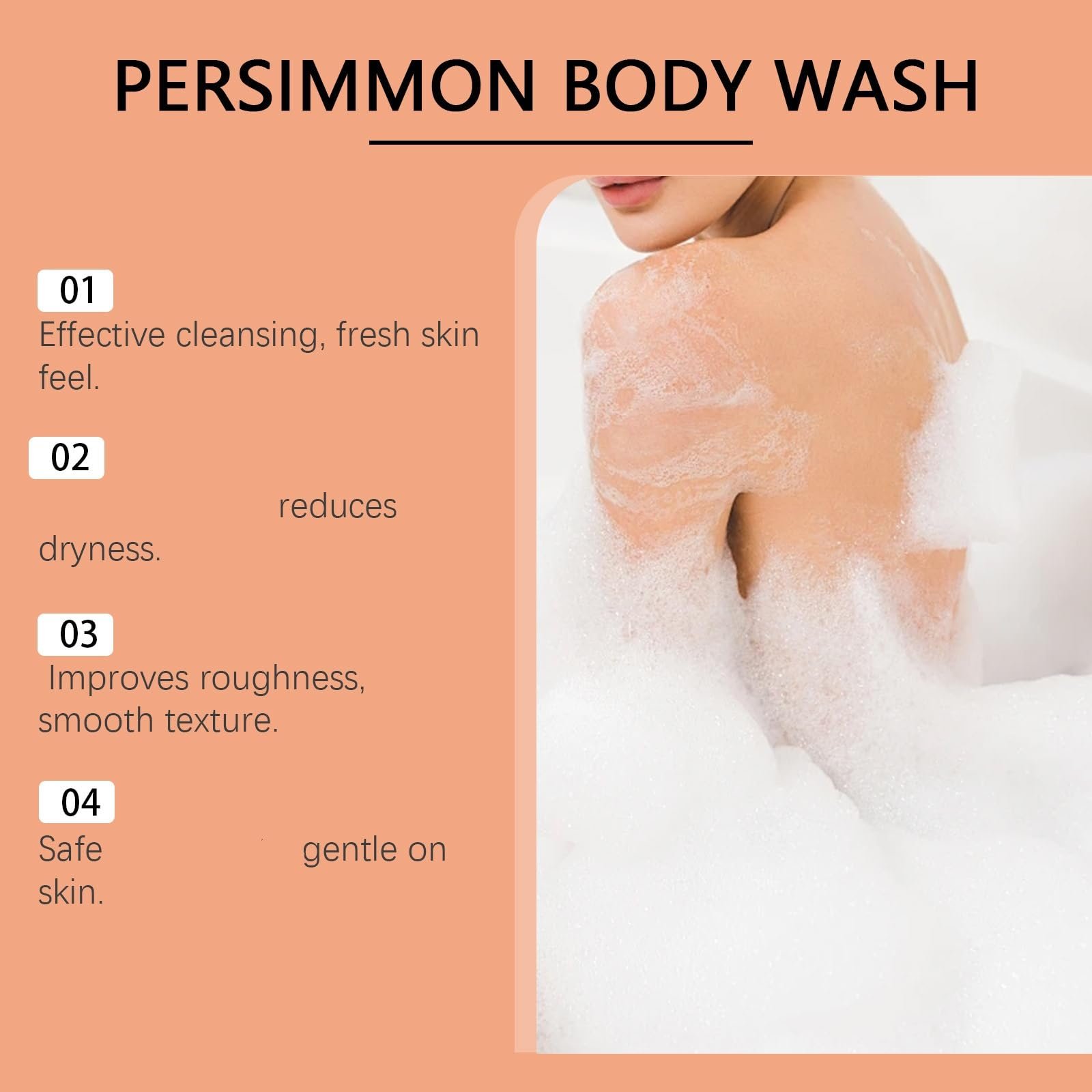 Гель для душу Kaki-Körperwaschmittel Geruchskontrolle з екстрактом хурми очищувальний дезодорувальний 1 шт., фото №2