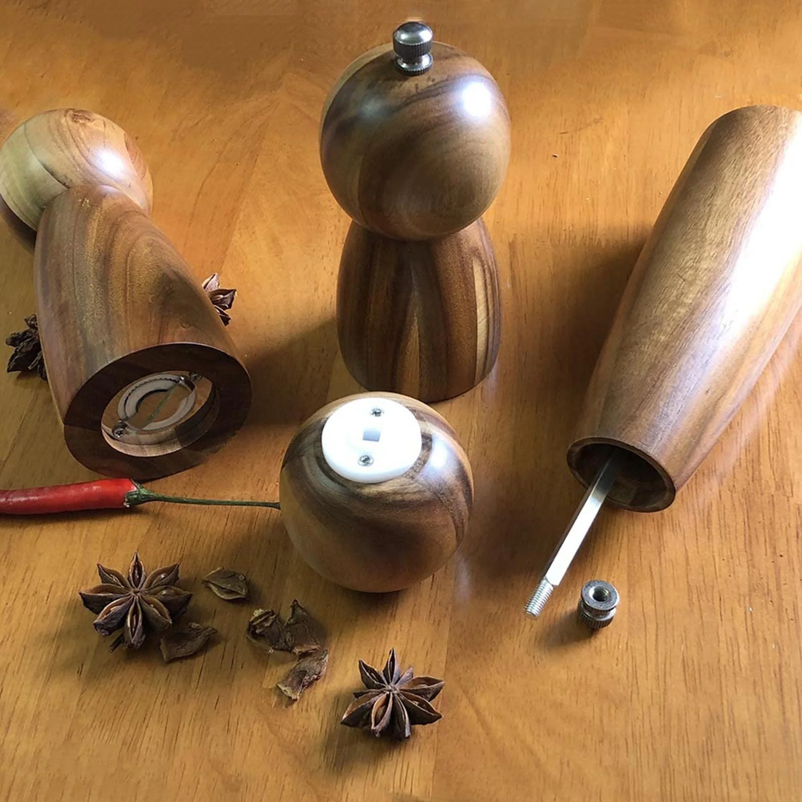 Млин Дерев'яний Наповнюваний Керамічний з Регульованою Зернистістю, фото №2