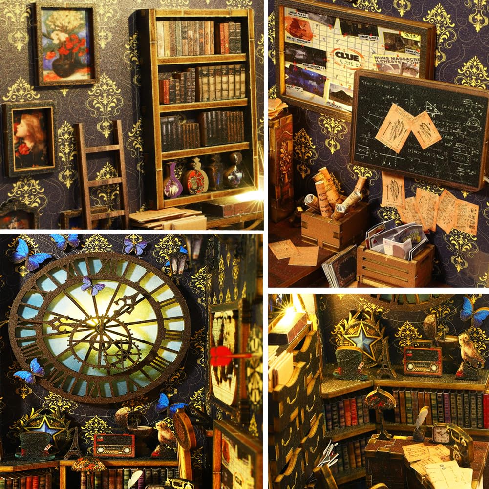 Конструктор HJBHDOLL DIY Book Nook Kit 3D деревянный кукольный дом с LED подсветкой для подростков и взрослых (Книга с музыкальной шкатулкой), фото №5 Конструктор HJBHDOLL DIY Book Nook Kit 3D деревянный кукольный дом с LED подсветкой для подростков и взрослых (Книга с музыкальной шкатулкой), фото №5