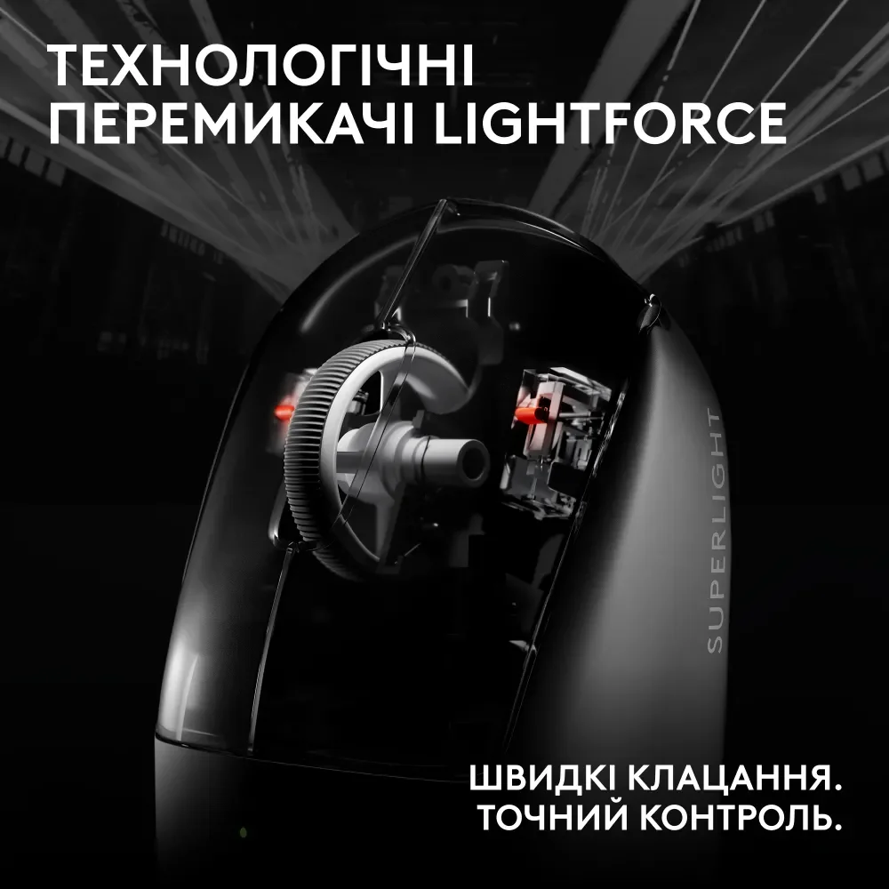 Ігрова бездротова миша Logitech G Pro X Superlight 2C / Радіоканал / Hero 2 / 44000 DPI / 5 кнопок / Бездротова зарядка / Чорна, фото №7