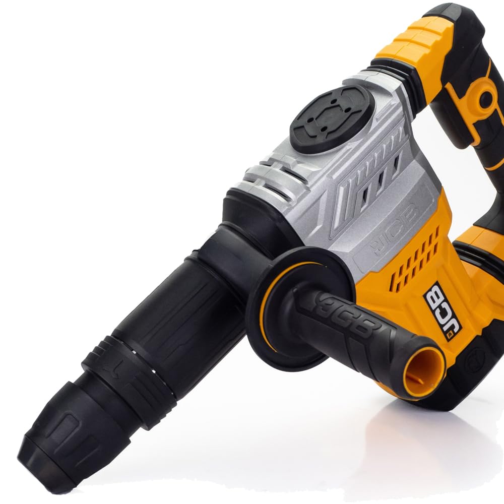 Отбойный молоток JCB DH1300 1300 Вт SDS-max 18 Дж пневматический снижение вибрации дополнительная ручка компактный в кейсе, фото №6