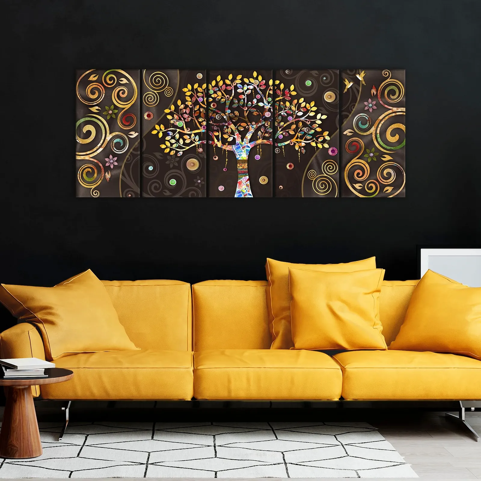 Картина на стіну Runa Art Klimt Tree of Life 045355a 200 x 80 см чорна різнокольорова, фото №5