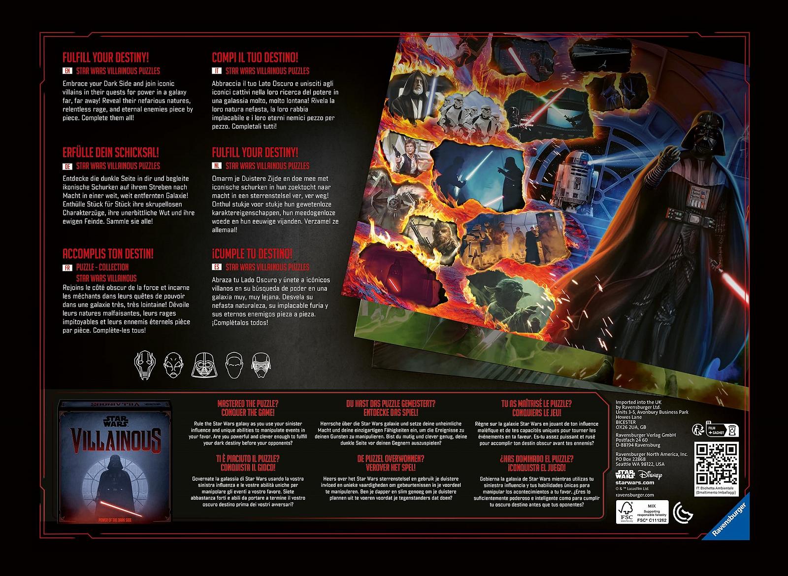 Пазл Ravensburger Star Wars Villainous Kylo Ren 17340 1000 деталей, фото №5