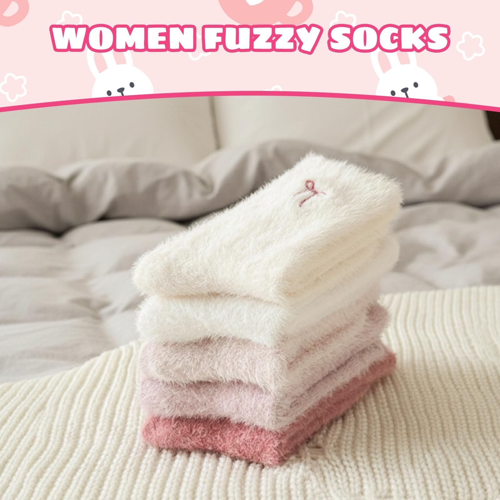 Термоноски Женские Разноцветные (Белый, Бежевый, Розовый, Светло-розовый, Темно-розовый), 5 пар, Мягкие, Теплые, Удобные и Прочные, фото №3