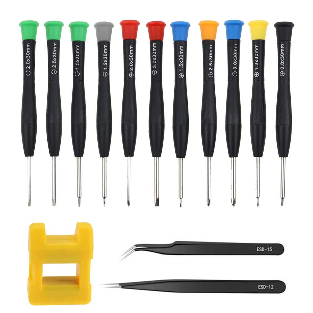 Набір Mini Викруток 15 Штук Включає 11 Годинникових Викруток 2 Пінцети 1 Магнітайзер і Коробка для Зберігання, фото №1