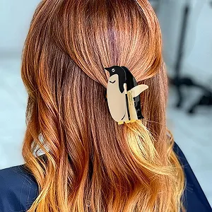 Заколка для волос Пингвин, Ацетатные аксессуары для волос, Черно-белый с желтым цена на synthetic.ua - Фото 1 Заколка для волос Пингвин, Ацетатные аксессуары для волос, Черно-белый с желтым synthetic.ua - Фото 1