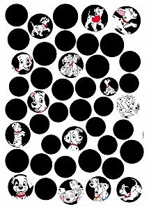 Наклейка на стену Komar Disney 101 Dalmatian Dots 50 x 70 см 14057h Черно-белая - Фото 1