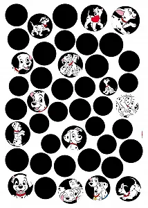 Наклейка на стіну Komar Disney 101 Dalmatian Dots 50 x 70 см 14057h Чорно-біла - Фото 1