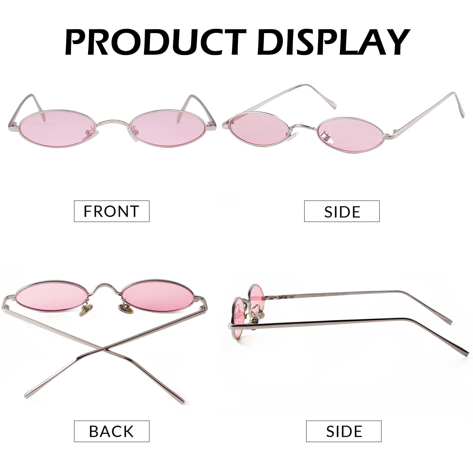 Сонцезахисні окуляри Овальні Laurinny 90s Retro Small Металева оправа, фото №5