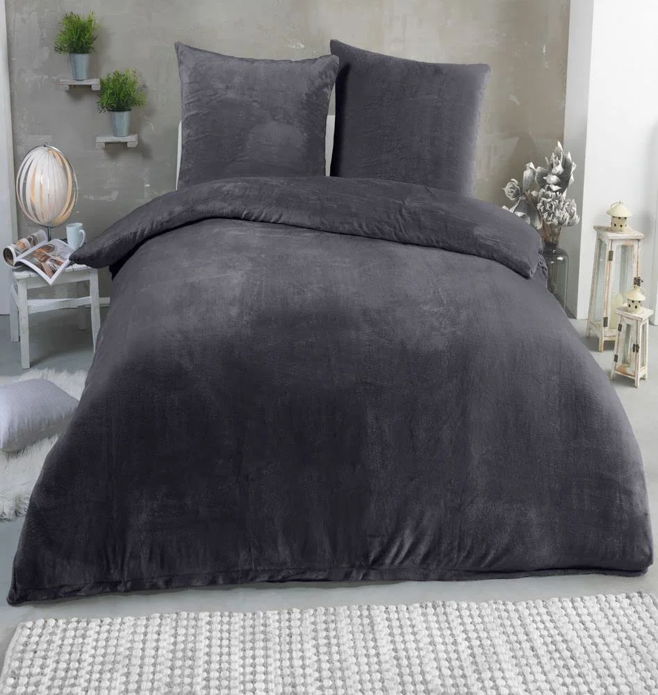 Постільна білизна MALIKA Nicky Teddy Cashmere Coral Fleece 135 x 200 см Anthracite, фото №1