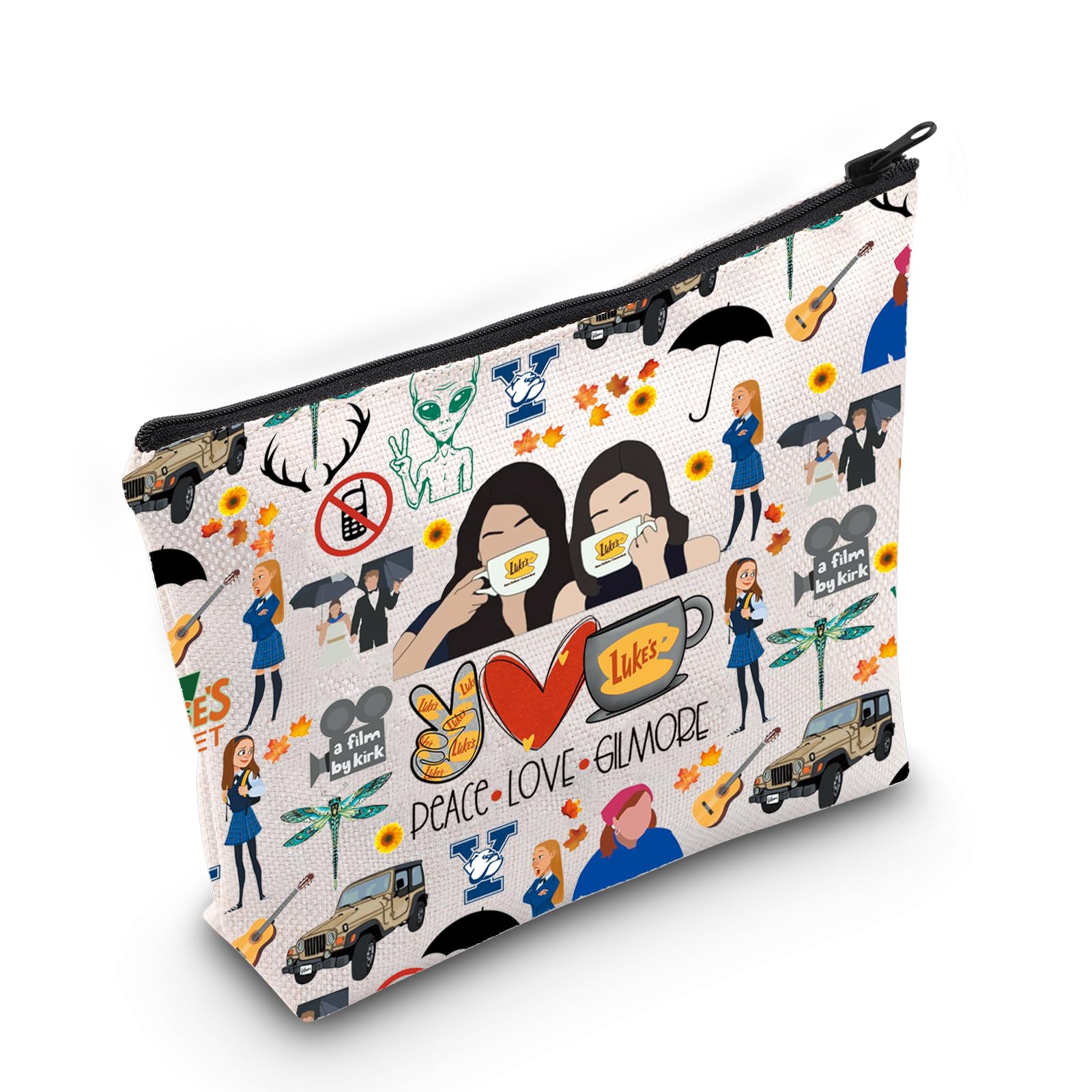 Косметичка LEVLO Funny Inspired Luke's Fans Gift Peace Love Luke's Makeup Zipper для друзей семьи BFF Peace Luke's M, фото №1