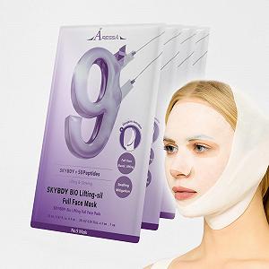 Маска для лица SKYBDY BIO Lifting-Sil Полная | NAD+, NMN, Коллаген и Пептиды | Подтягивает челюсть и шею | Уменьшает морщины и линии | Укрепляющая и Увлажняющая | 4 шт + Бонус Подтягивающая лента - Фото 1