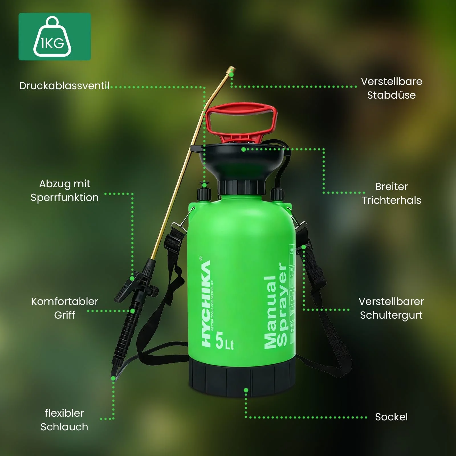 Садовый опрыскиватель под давлением HYCHIKA 5 л, фото №8 Садовый опрыскиватель под давлением HYCHIKA 5 л, фото №8