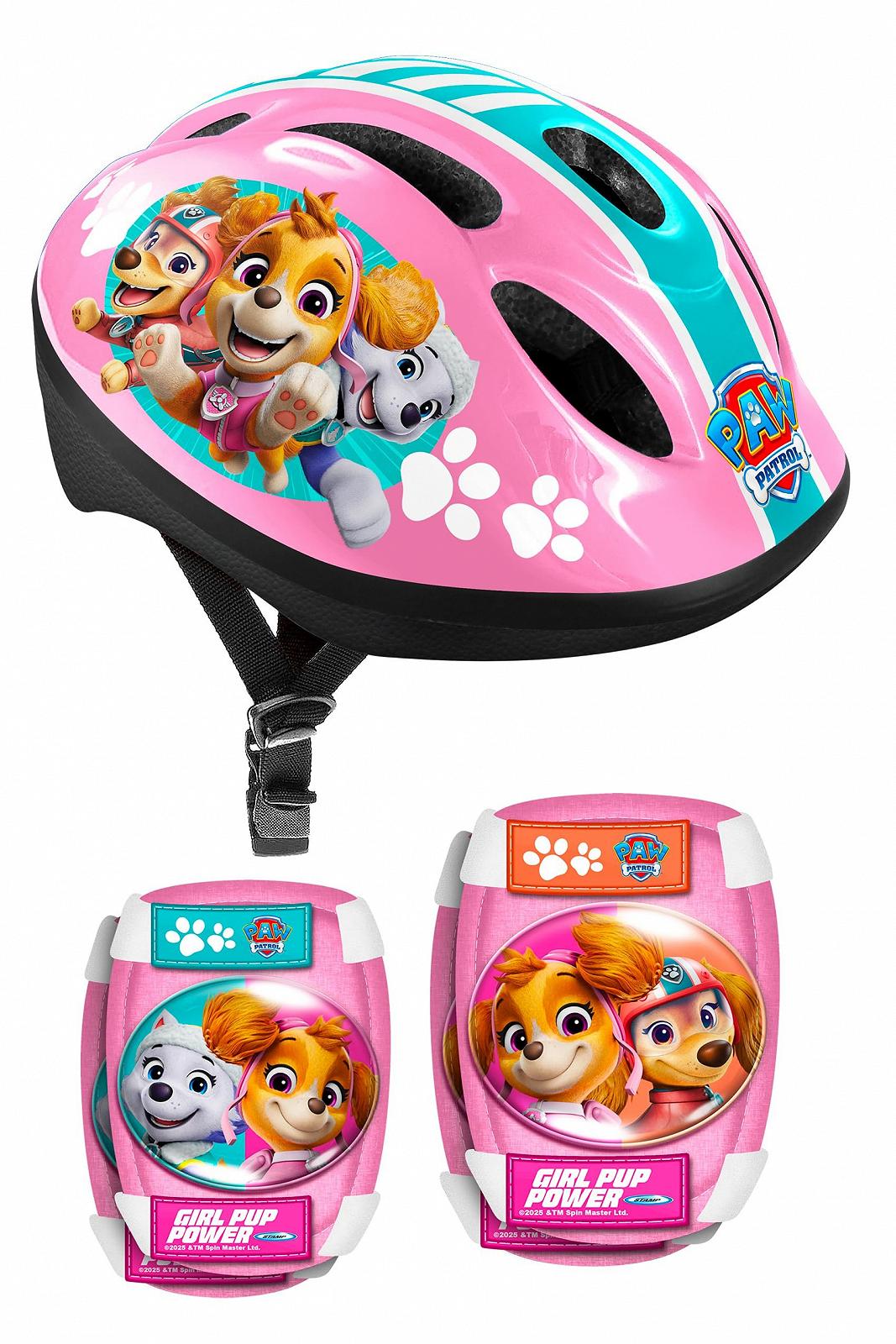 Шлем STAMP Paw Patrol Pink 50-56 см + Защита локтей и коленей, фото №1